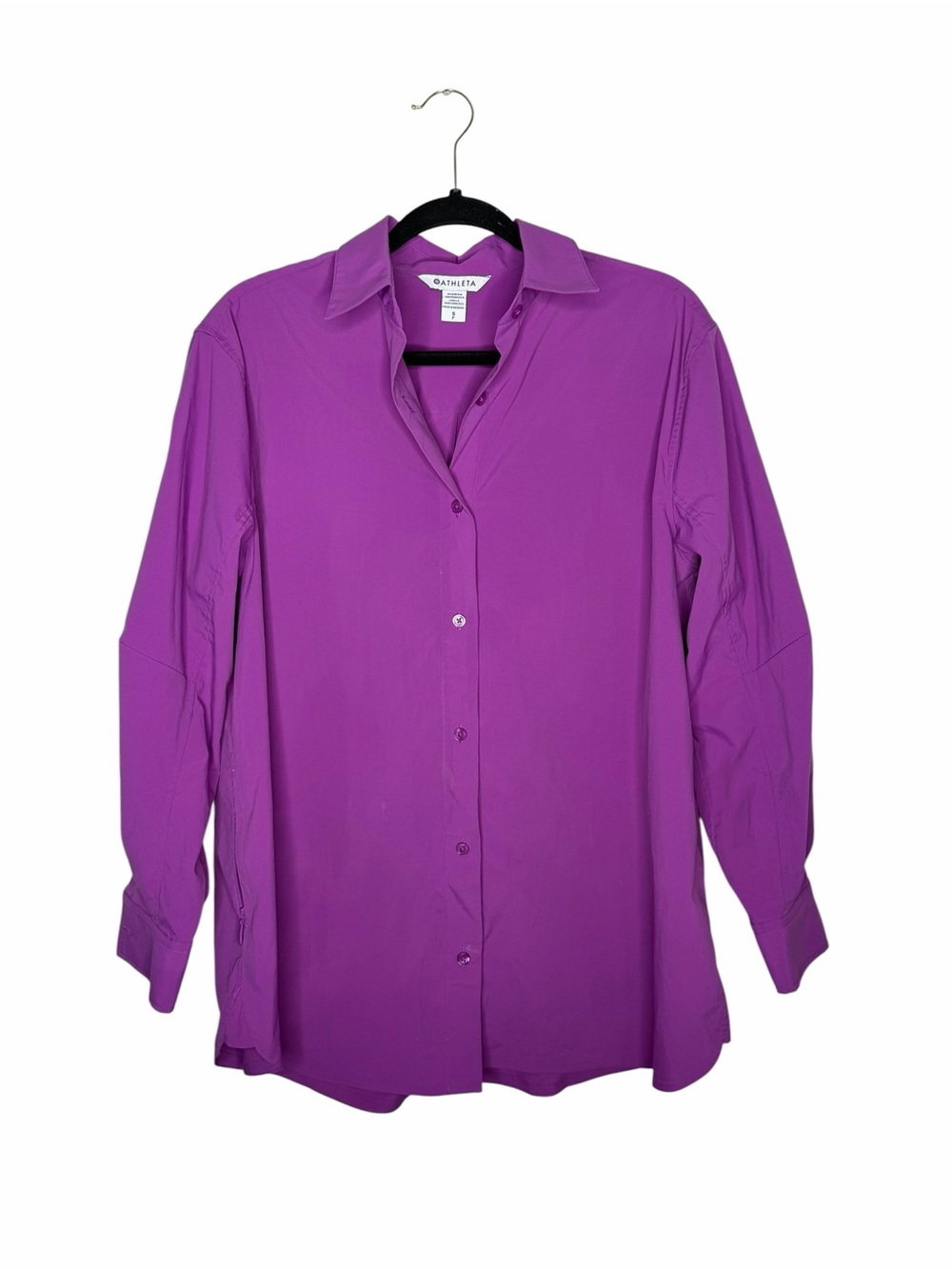 ATHLETA / Oversized Poplin Button Down Top Jazzy Purple Utility Casual / S